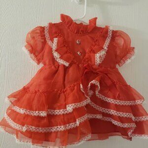 Vintage Infant Girls Sheer Dress, Merry Girls 12 Months